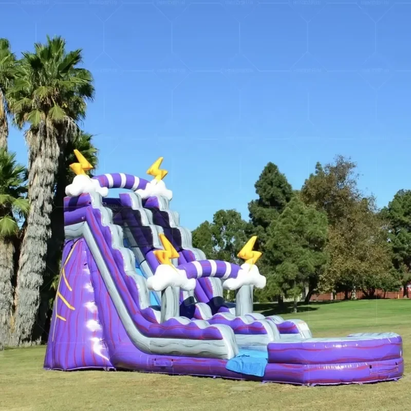 15m Water 22ft Adult 22 Ft Tall 20x3m Slip N Commercial City Inflatable Pool Slide for Kids