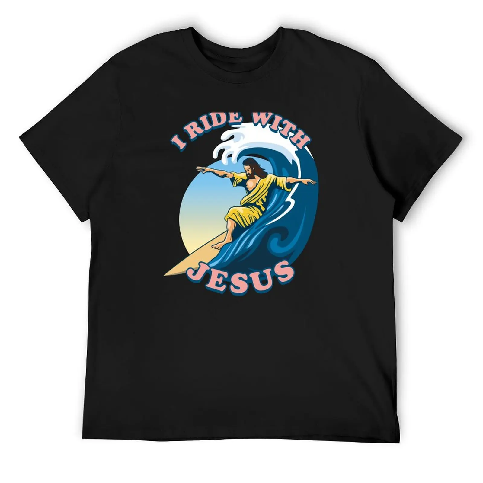 

I Ride With Jesus | Surfing Jesus T-Shirt boys whites essential t shirt plus size tops anime stuff designer t shirt men