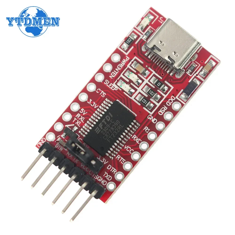 FT232RL USB To TTL Serial Adapter Module 3.3V 5.5V FT232 Pro Mini Port USB TO TTL 232 Mini / Type-C for Arduino