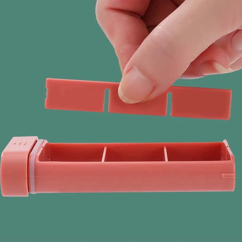 علبة حبوب منع الحمل الصغيرة المحمولة للسفر 7 أيام 6 مقصورة صندوق تخزين حبوب منع الحمل حاوية منظم كبسولات زيت السمك