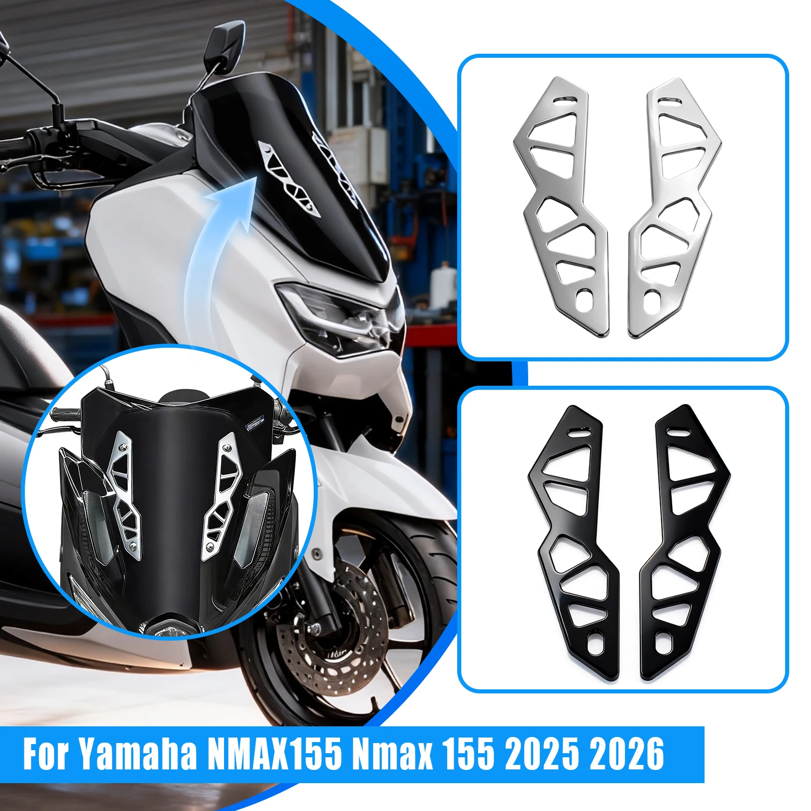 

Аксессуары для мотоциклов Yamaha NMAX155 (2025-2026): Надежный и прочный кронштейн-регулятор для ветрового стекла из сплава