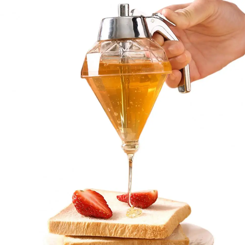 2Pcs Maple Syrup Dispenser Honey Jar with Stand Handle Bottle Large Capacity BPA-Free No Drip Honey Holder