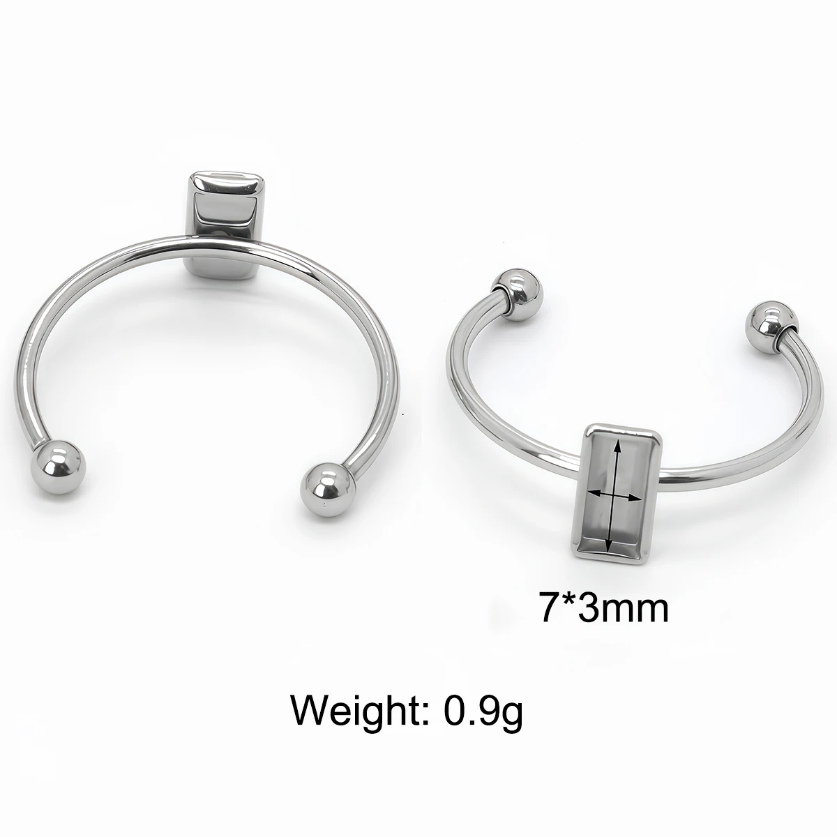3/10 Stück Edelstahl Verstellbare Ringfassungen, Leere Basis, Verschiedene Formen, Cabochon-Knopf-Fassungen für DIY-Schmuckherstellung – Detail 7
