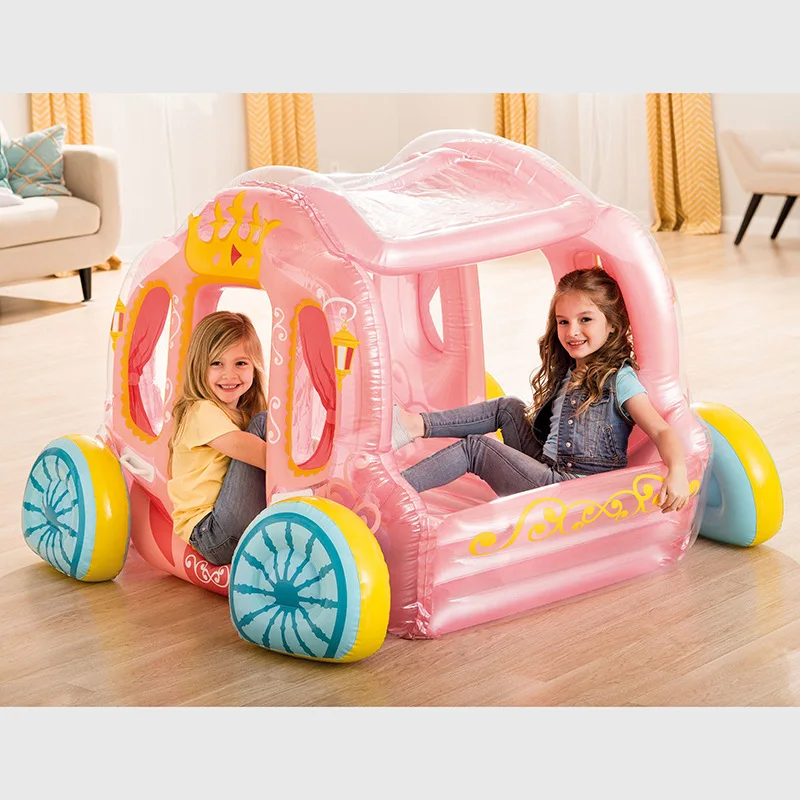

Amphibious Inflatable Amusement Center Princess Carriage Floating Dollhouse