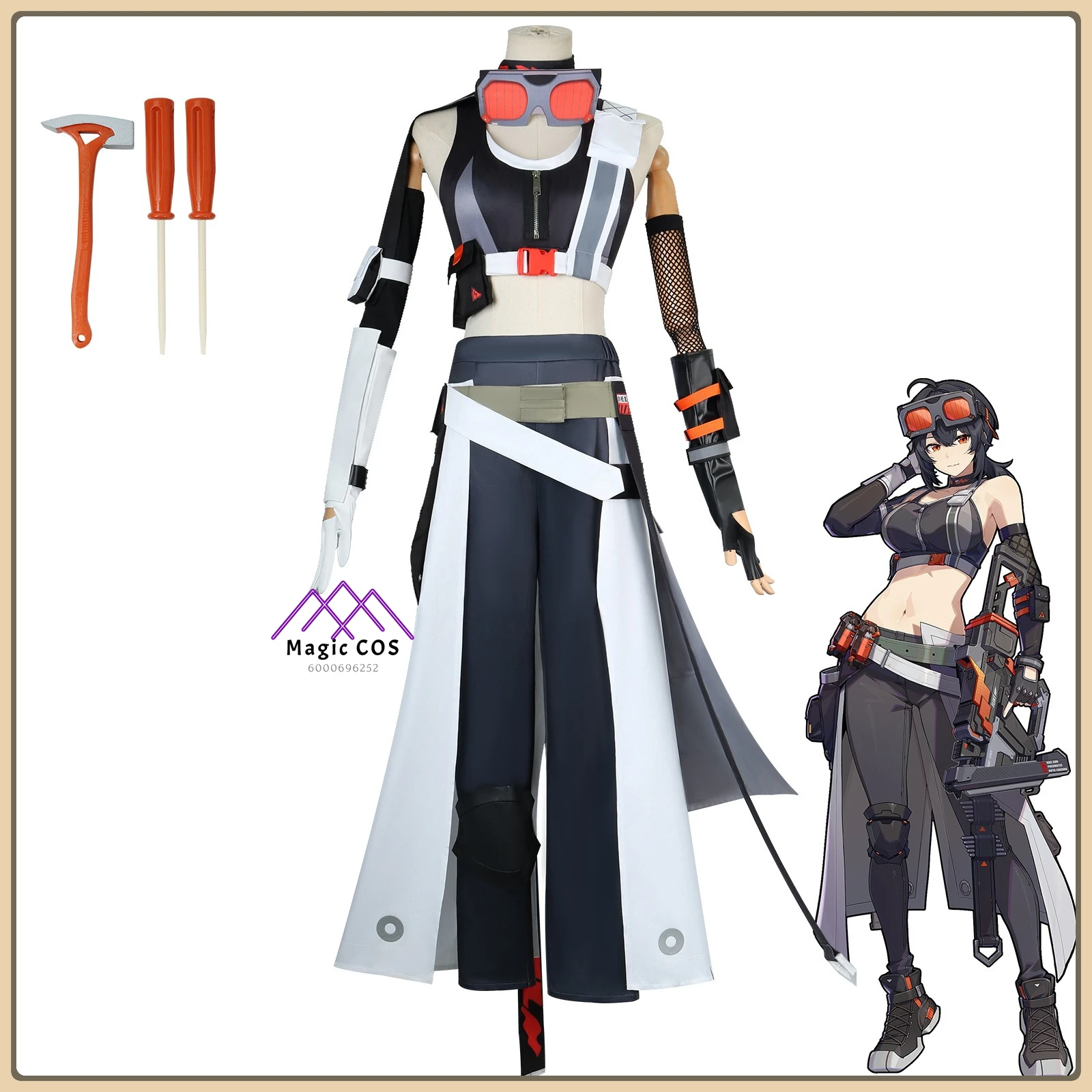 

Zenless Zone Zero Grace Howard Cosplay Costume Women's Metallic Accent Industrial Set Full Set Anime Outfit for Comic Con Party