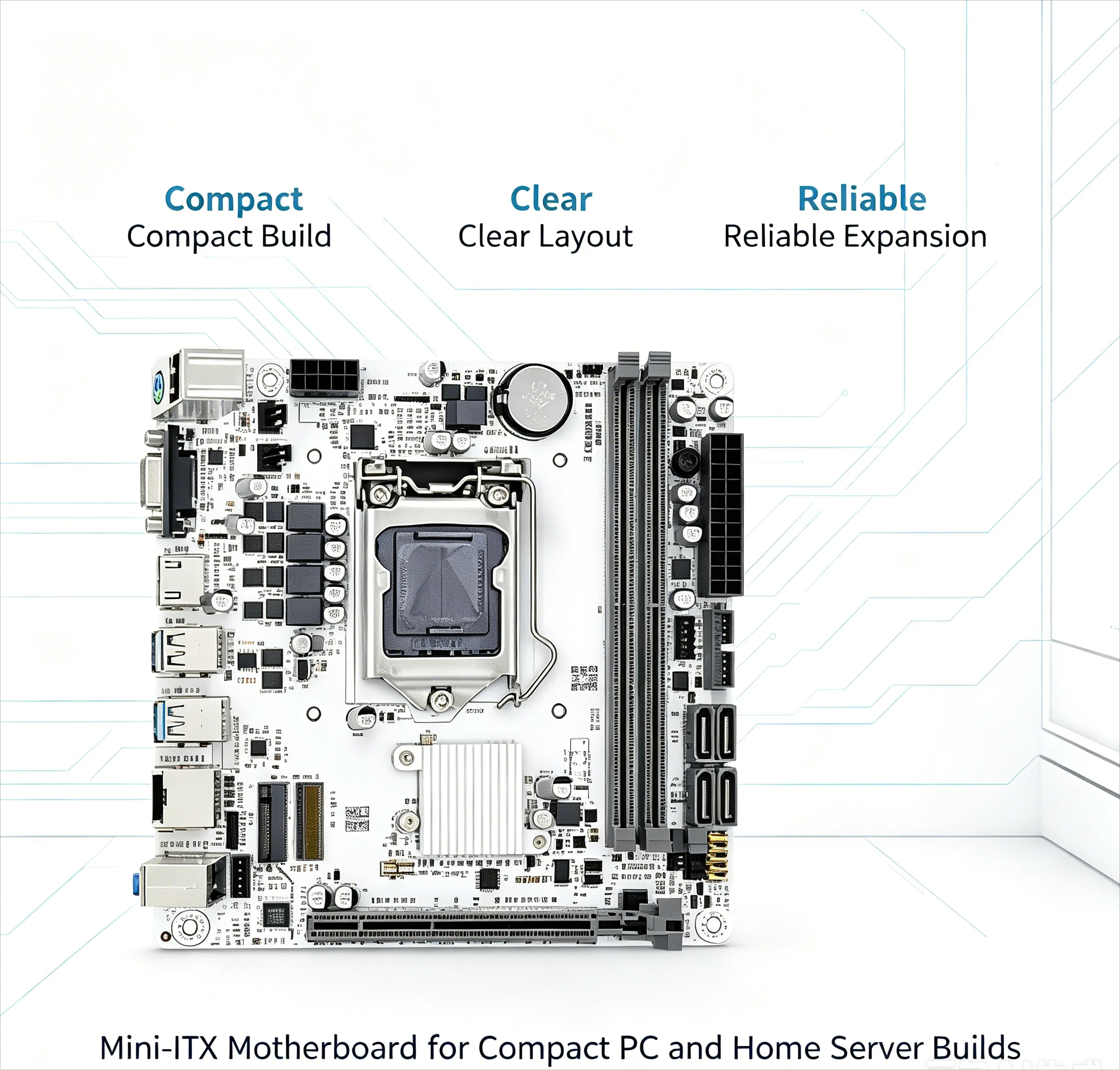 Carte mère Mini ITX ITX-H310 avec ventilateur de refroidissement, socket LGA1151, compatible avec les processeurs de 6e/7e/8e/9e génération et E3 V5/V6, double canal DDR4