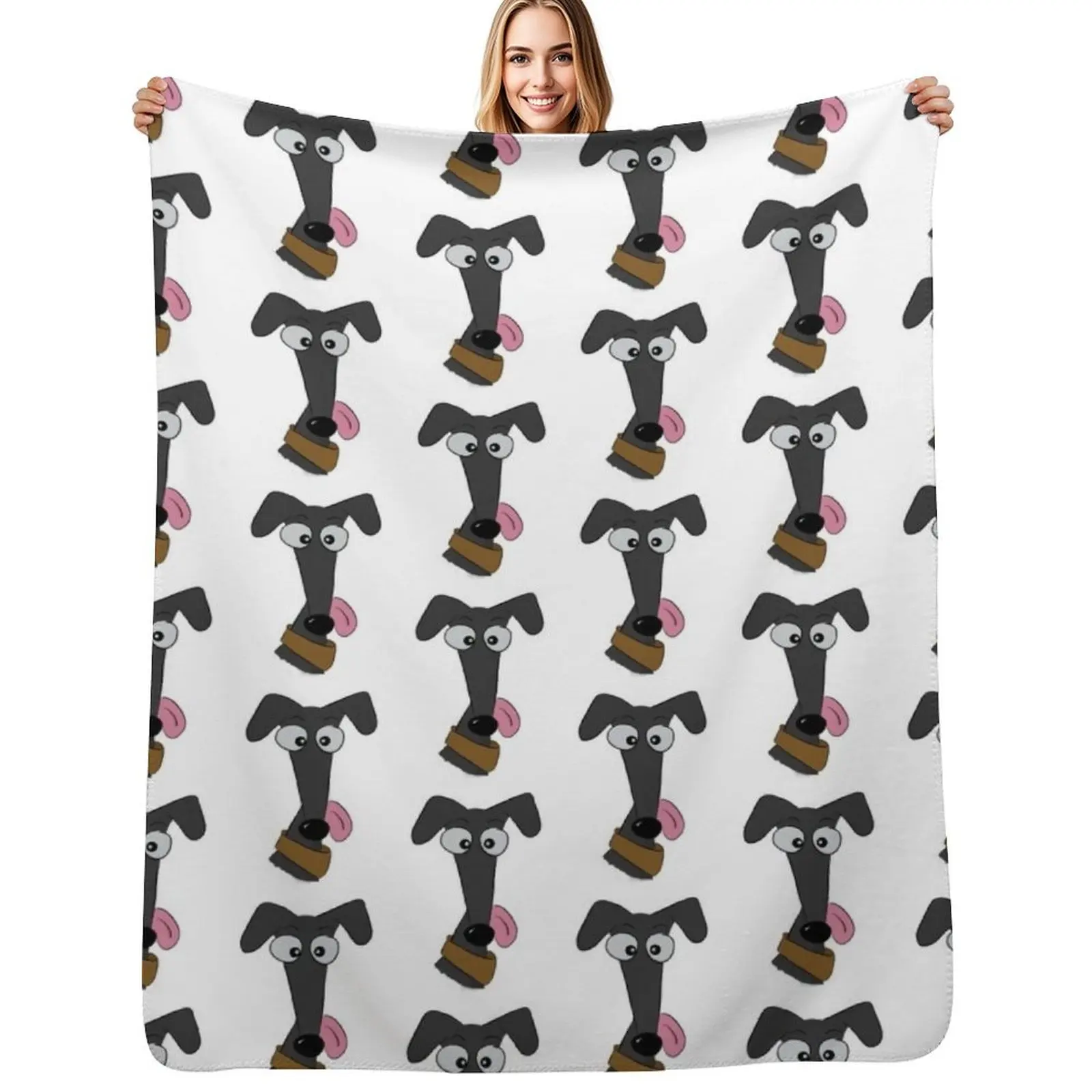 

Grey Lurcher Throw Blanket warm winter Warm Plush Furrys Blankets