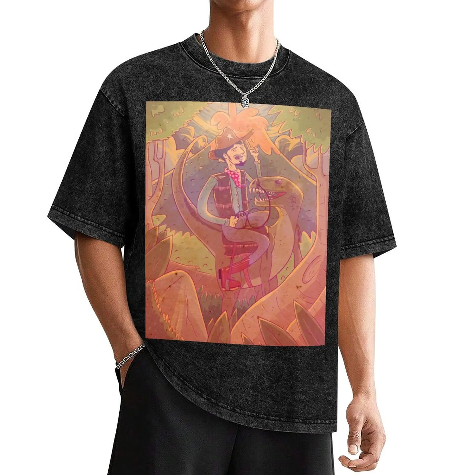 Raptor Cowboy T-Shirt anime t shirts oversized graphic tee vintage graphic tee cute tops mens graphic t-shirts hip hop