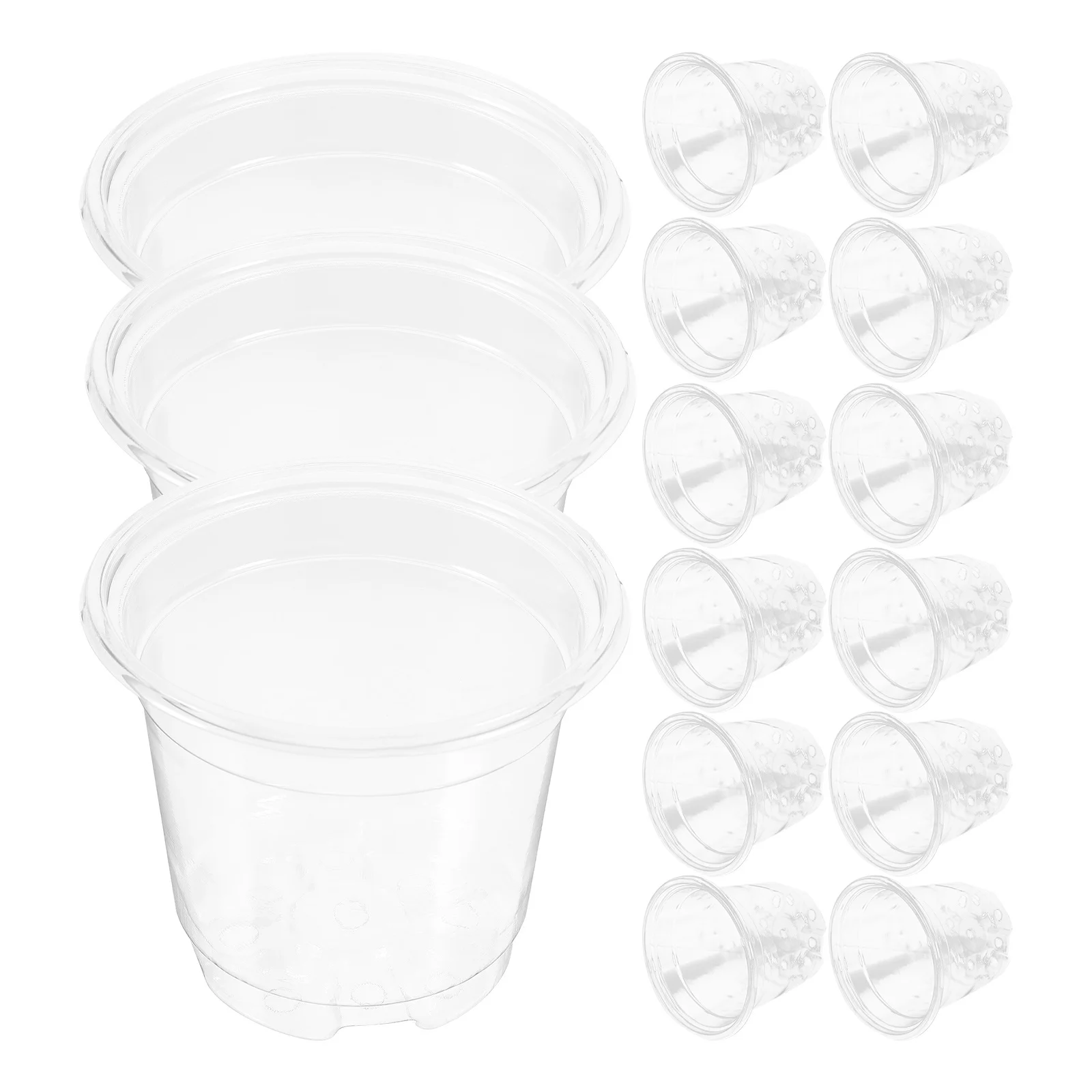 

20pcs Transparent Seedling Cups With Drainage Holes Lightweight Pet Plant Pots For Indoor Outdoor Garden Succulent Flowerpot