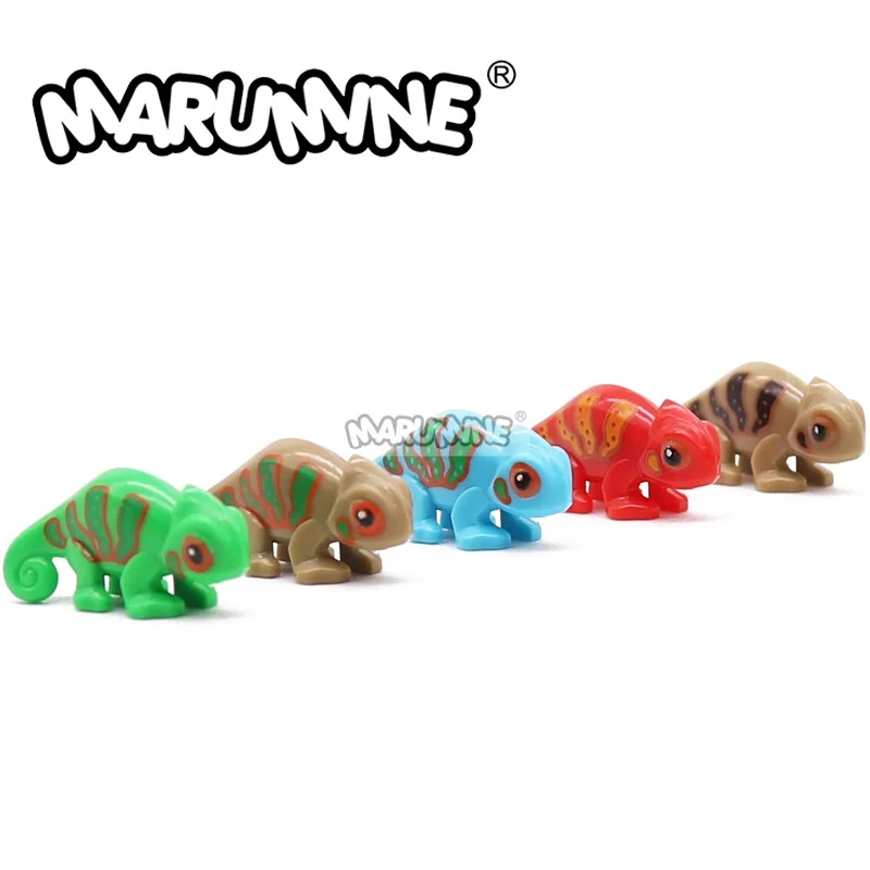 Marumine 80 pçs moc tetrapod camaleão lagarto blocos 57763 zoológico fazenda clássico edifício tijolo modelo kit em massa diy peças acessórios