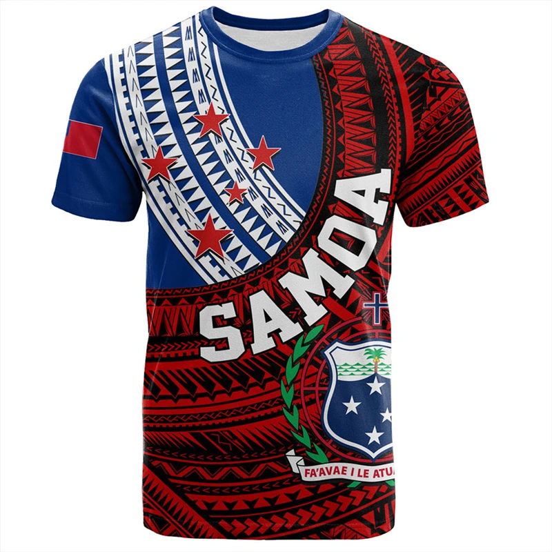 America Samoa 3D Printing T Shirt For Men Clothing Fashion Samoa Emblem Graphic T-shirts Short Sleeve Y2k Mens Kids Clothing Tee