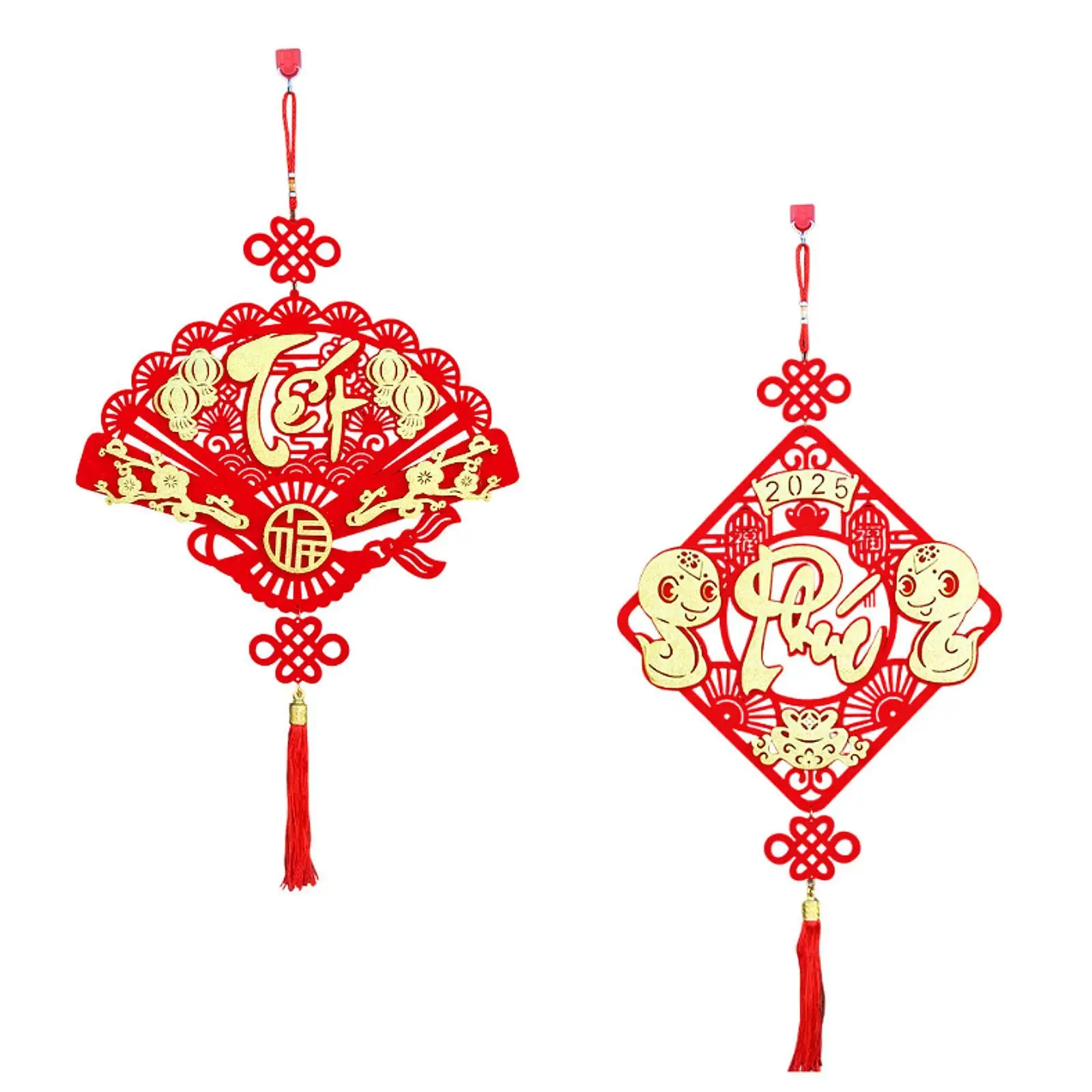Ano novo chinês pendurado decoração 2025 ano novo lunar decoração escritório borla pingente celebração personagem fu para inauguração