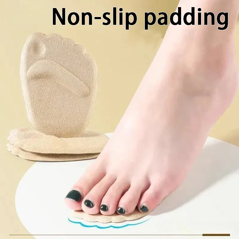2 Buah/4 Buah Sol Lembut Silikon Bantalan Pelindung Kaki Depan Wanita Bantalan Perawatan Kaki Sepatu Hak Tinggi Bantalan Anti Selip Kaki Depan
