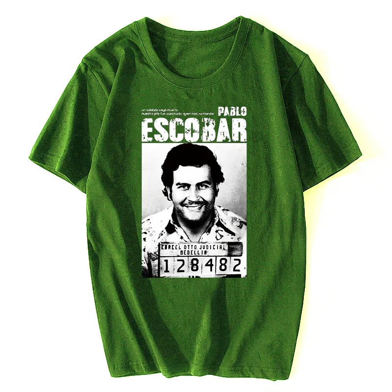 New Pablo Escobar T Shirt Weed Mafia Scareface Luciano Capon Men Cotton T-shirt Plus Size Short Sleeve T-Shirt Top Tees