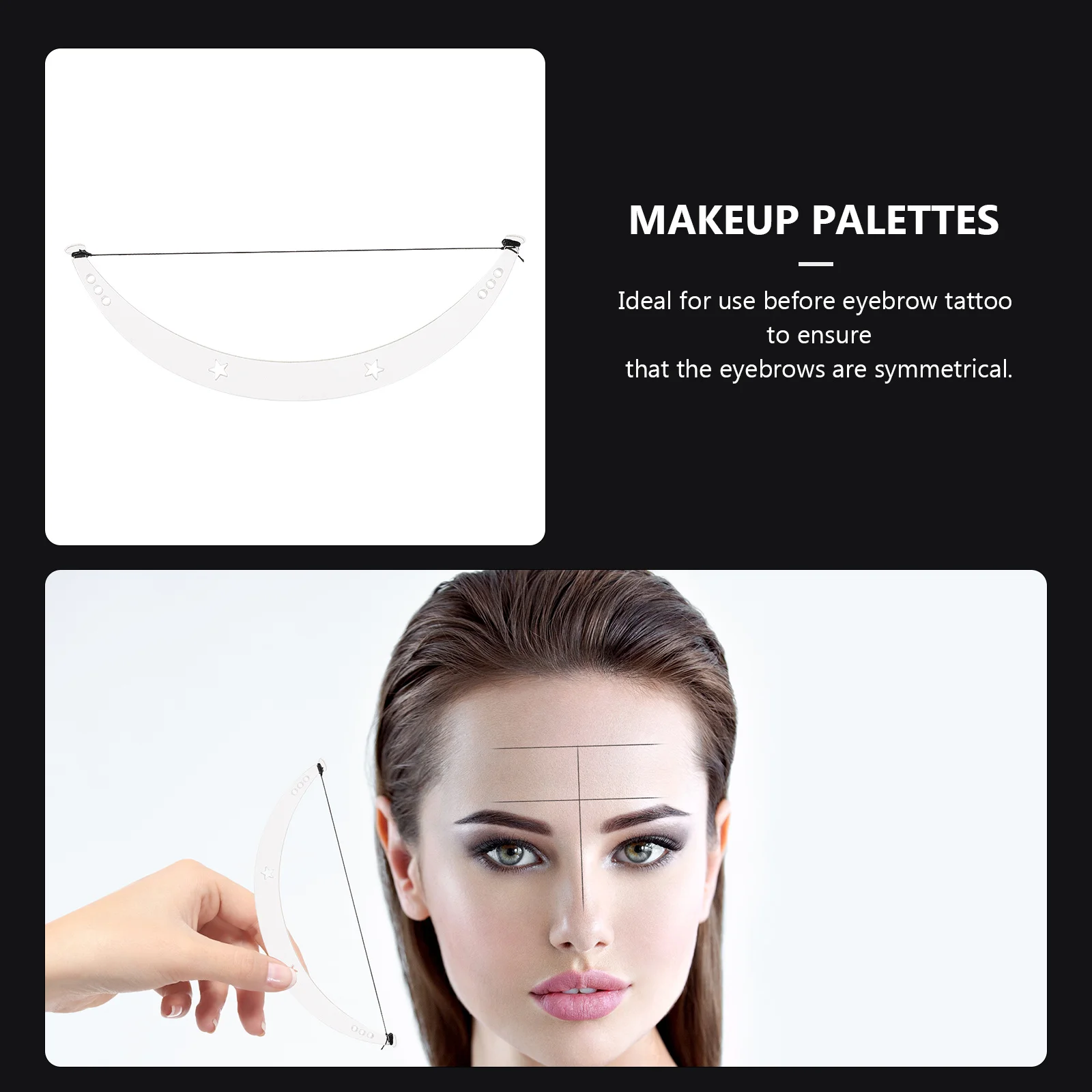 1 مجموعة الحاجب مسطرة قياس Microblading أداة لتشكيل الحاجب متناظرة مرنة الوجه محاذاة دليل جسر الأنف #2