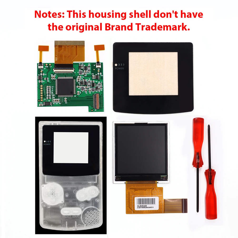 2.2 INCH IPS LCD Screen For GBC Backlight Color Adjust for Gameboy Color Smaller Display Size No cut shell image 3