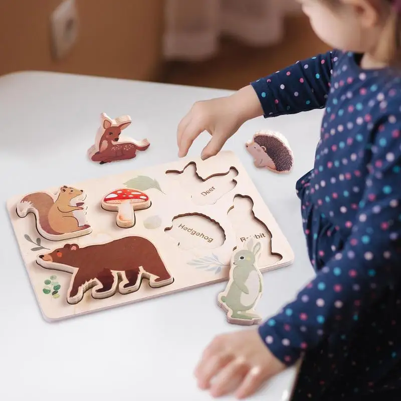 Puzzle assressentien forme d'animal pour enfants, astronome en bois, puzzle intégré, ensemble de blocs de match, jouets d'apprentissage et d'éducation à l'aube