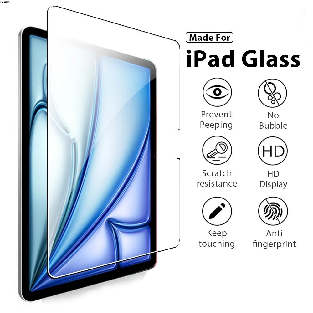 1 قطعة واقي للشاشة من الزجاج المقسى لجهاز iPad Air 13 11 5 4 2025 A16 11th 10th Gen لـ iPad Pro 12.9 M4 9th 10.2 Mini 6 7 Film #3