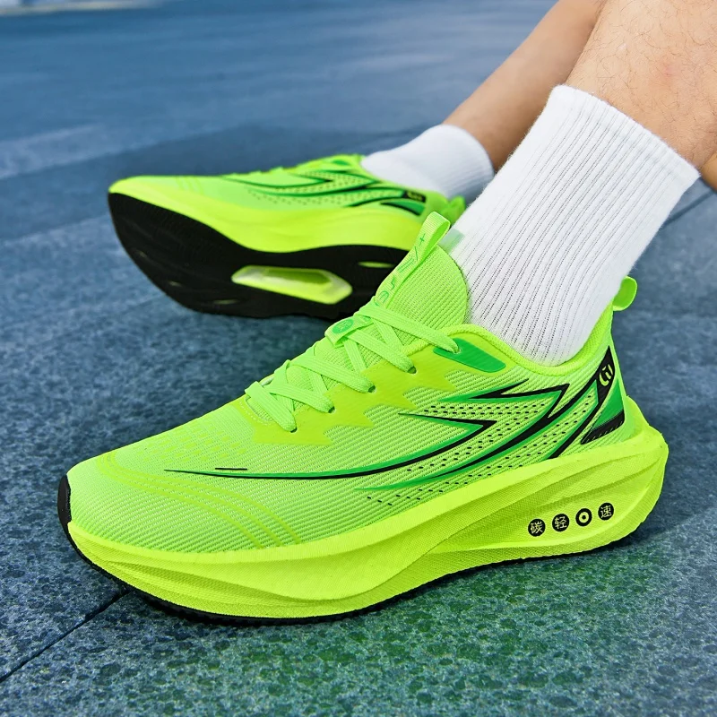 New Men's Carbon Plate Sneakers Outdoor Soft Sole Mesh Sports Shoes Running Shoes Light Anti-Slip Casual Couple Tennis Shoes