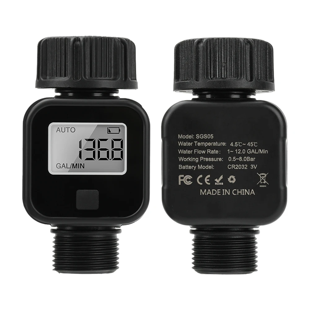 

Digital Water Flow Meter Water Consumption and Flow Rate Meter for Outdoor Garden Watering Irrigation Hose