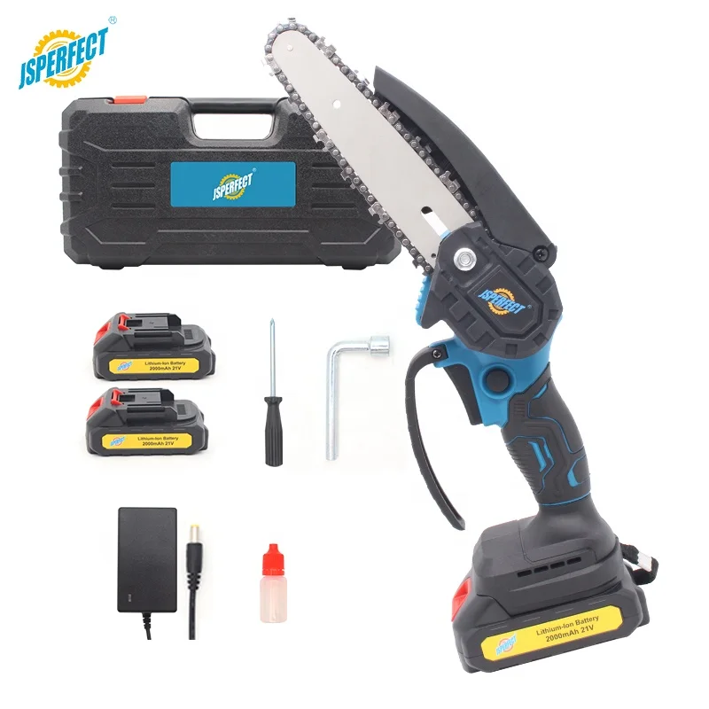 

JSPERFECT Portable Mini Cordless Chansaw 6 Inch Brush Motor Chain Saw
