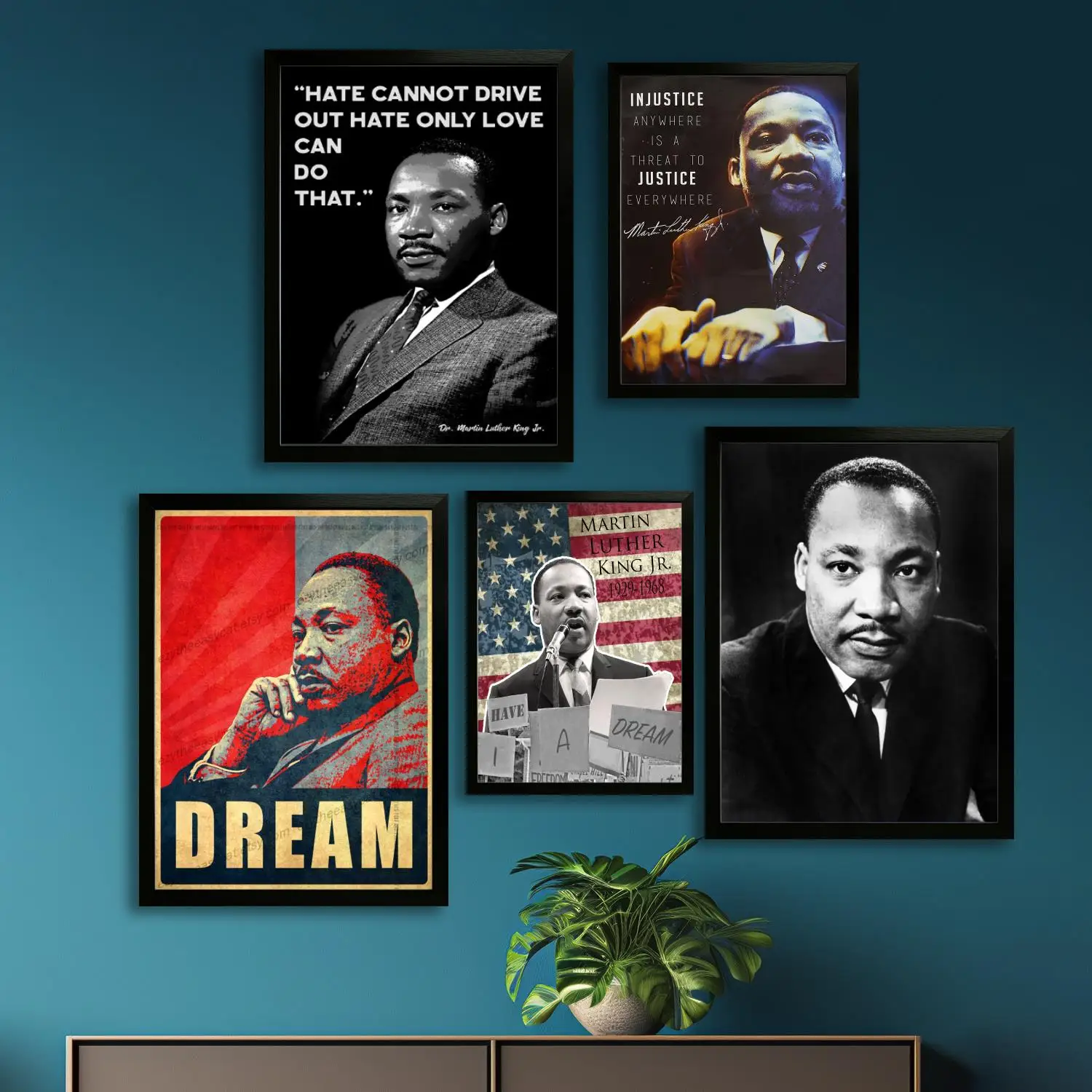 Póster artístico en lienzo de martin luther king y arte de pared, impresión de imágenes, familia moderna, decoración de dormitorio, carteles, pintura decorativa