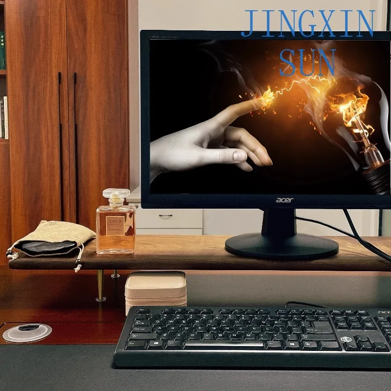 Wooden Monitor Stand Modern Elevated Desktop Storage Pad Multifunctional Luxury Side Table Bedroom Computer Tables Furniture