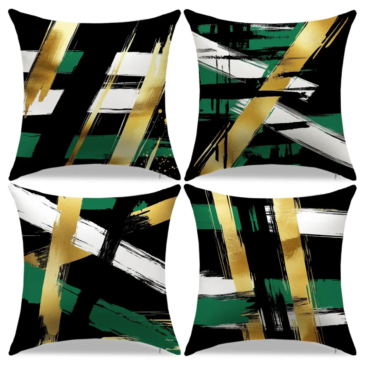 

Home Decor Modern Abstract Gold Green Pattern Pillow Covers Pattern Cushion Cover Suitable For Sofa Bedroom Car Pillow Cover