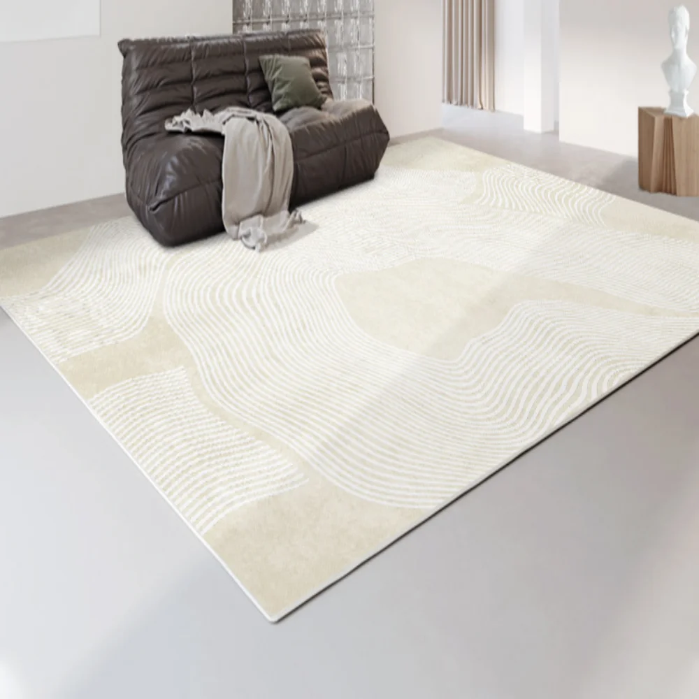

VIKAMA Modern Minimalist Wave Line Living Room Rug Bedroom Study Room Lounge Rug Ins Style Home Decor Floor Mat