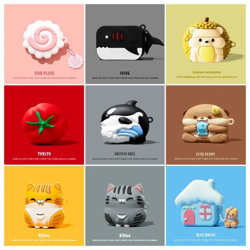 لهواوي FreeBuds SE4 ANC الكرتون لطيف Orca دوريان القنفذ سيليكون حقيبة سماعة الاذن غطاء مقاوم للصدمات واقية كم Funda