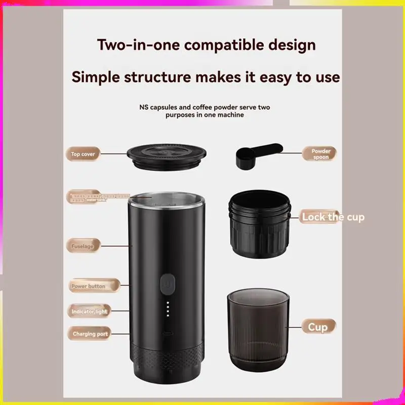 

M04K Portable Electric Espresso Coffee Machine Cordless Rechargeable Handheld Espresso Maker With Heating Function For Outdoor U