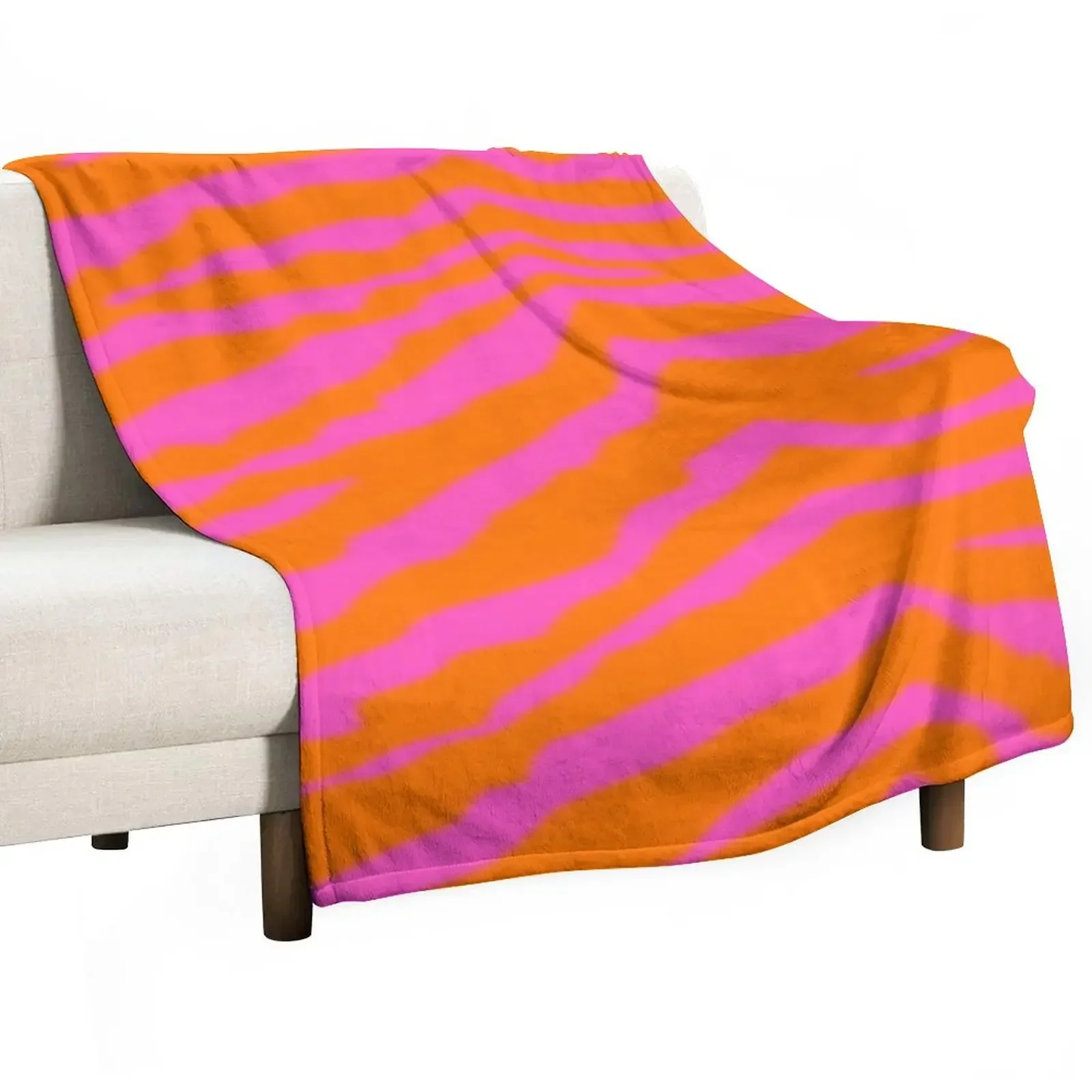 

Pink and orange zebra print Throw Blanket Flannel Fabric Warm Blankets