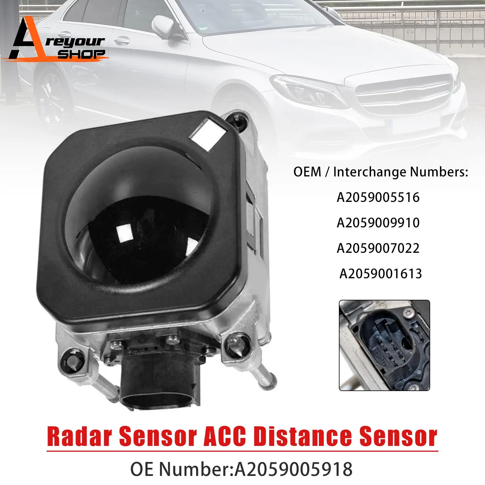 

Areyourshop Radar Sensor ACC Distance Sensor A2059005918 for Mercedes C-CLASS W205 GLC W253