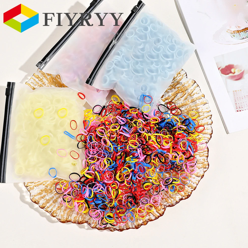 

Colourful Girls Elastic Disposable Soft Rubber Band Hair Tie Headband Children Ponytail Holder Bands Kids Accessories 500Pcs/Set