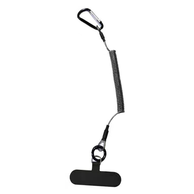 Karabiner-Telefonhalter, einziehbarer Federschnur-Zug-Telefonhalter mit Anti-Rutsch-Clip und Verriegelungskarabiner D2RD – Detail 1