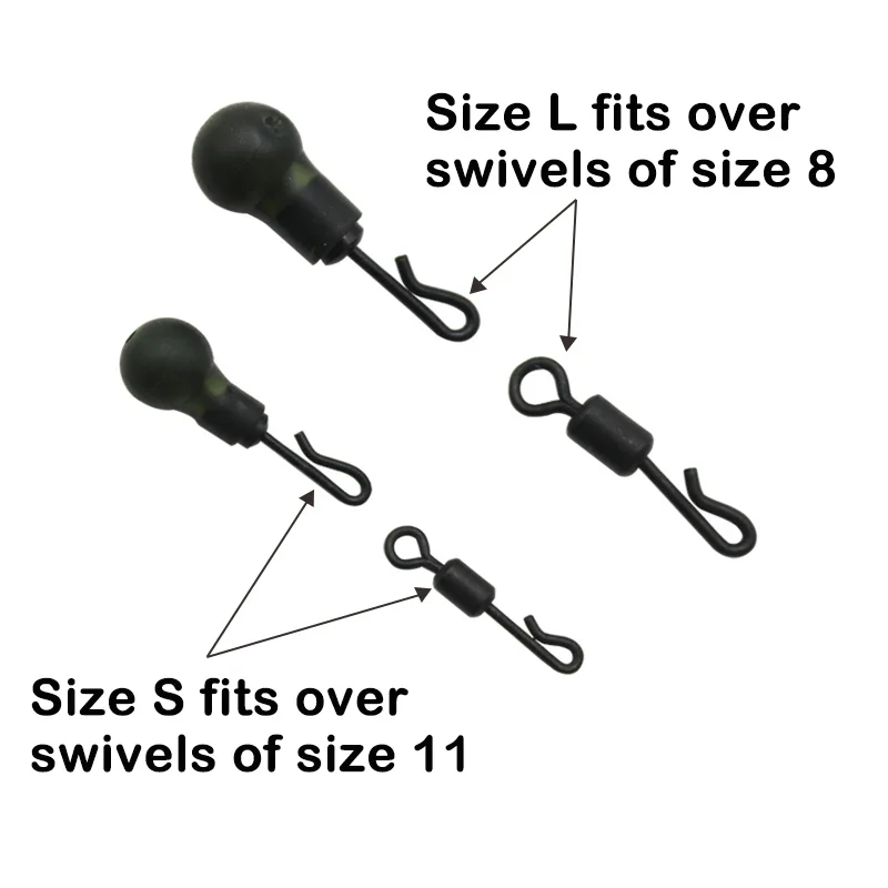 30pcs Carp Fishing Accessories Rounded Buffer Beads Size S/L for Helicopter Rig Chod Heli Buffer Sleeve Beads For Tackle