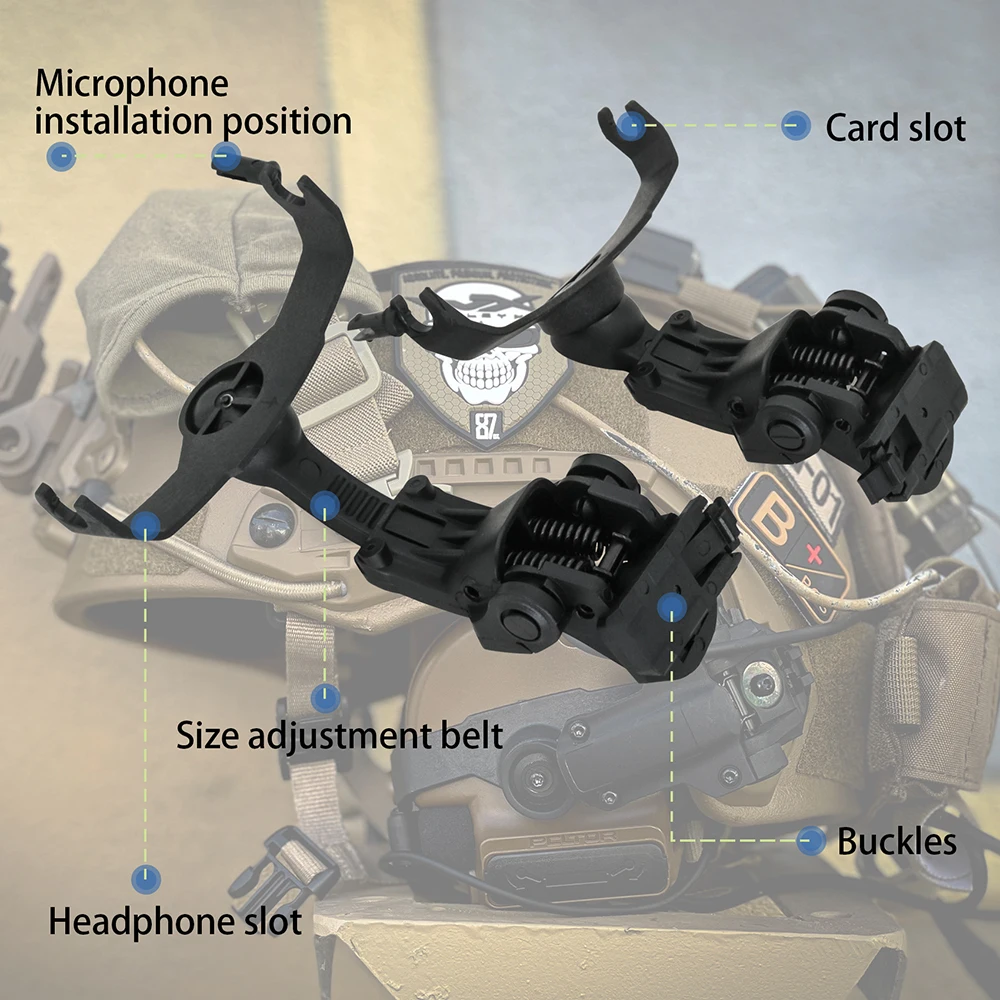 Hearangel Tactical Helmet Fast Ops Core ARC Rail Adapter for COMTA II COMTA III Tactical Headset Shooting Airsoft Earphone