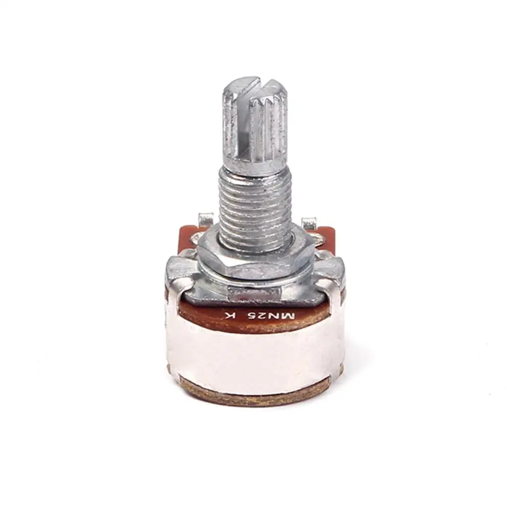

Guitar Amp Potentiometer MN25K Solder Lugs Volume Control Audio Pot Coarse Knurling Split Shaft Fits Knobs Dual