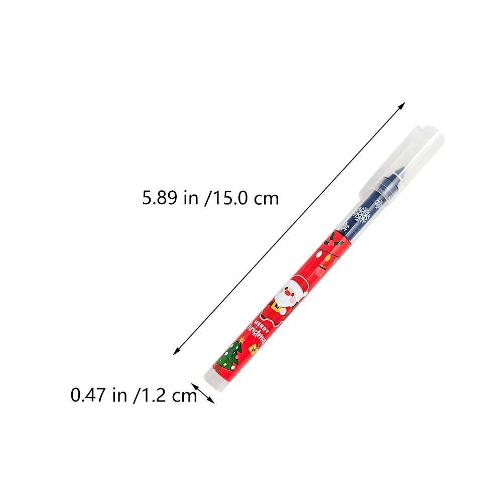 

12 Pcs Christmas Straight Liquid Neutral Pen Exquisite Gel Cute Pens Fountain Writing Plastic Multicoloured Cartoon