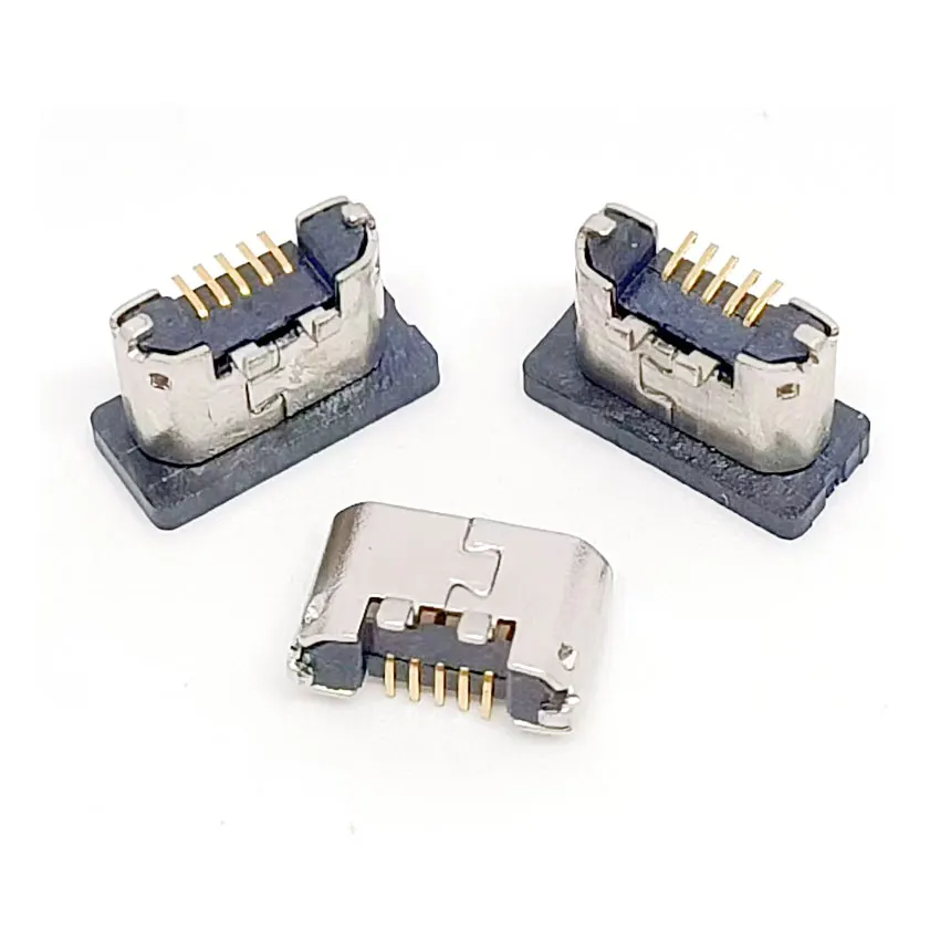 Imagem -02 - Conector Fêmea Micro Usb Smt Dip Boca Lisa Corpo Curto 4.0h Placa Pia 1.0 Interface Jack 180 Graus 5pin 100 Pcs