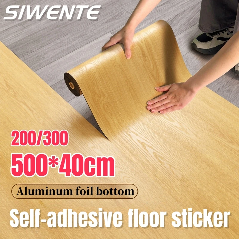 

Wood Grain Self-adhesive Flooring Stickers with Moisture-Proof Aluminum Foil Bottom Thick Wood Texture Wall Stickers Wallpapers