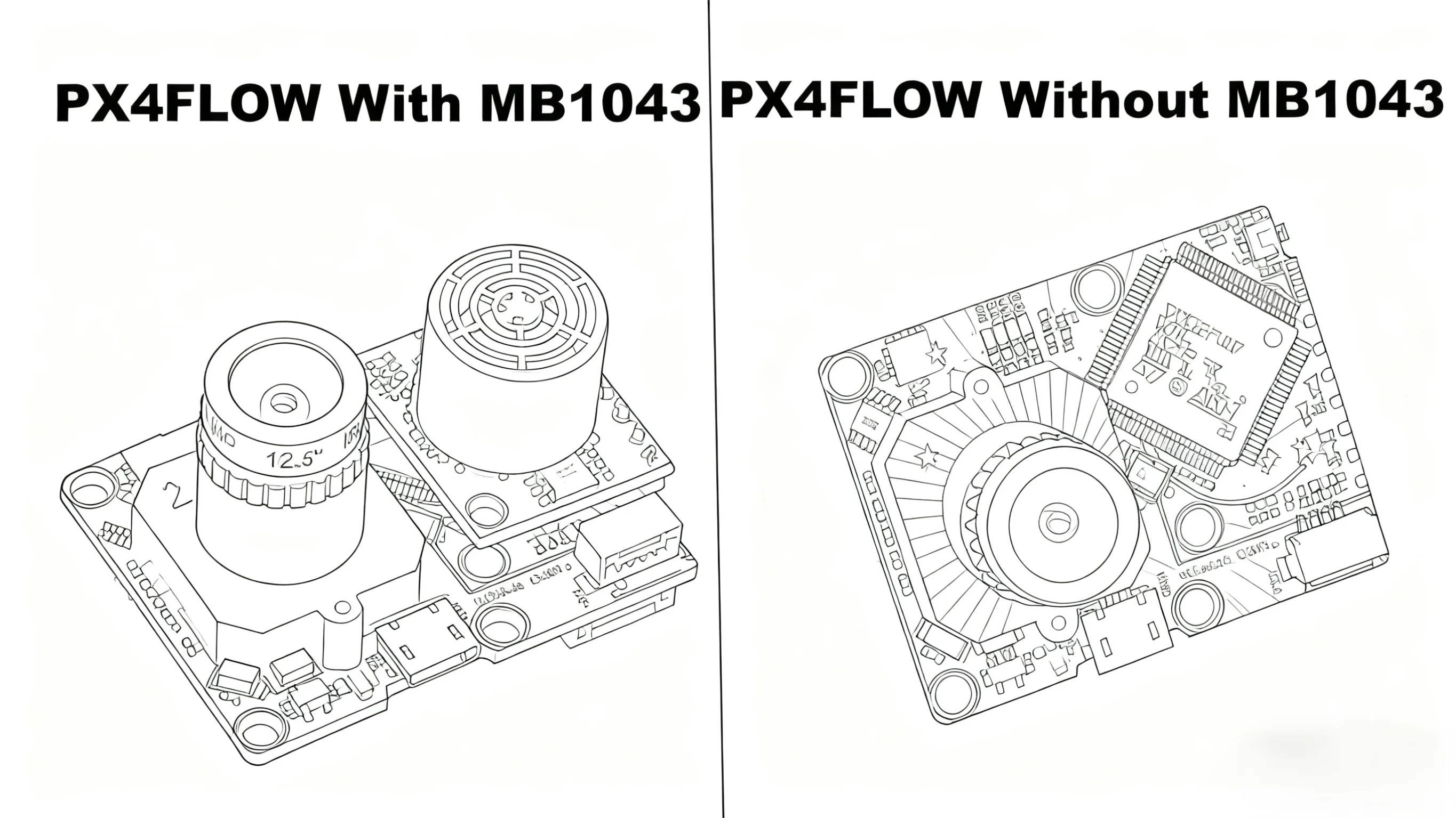 

Умная камера с оптическим датчиком расхода PX4FLOW для системы управления полетом PX4 PIXHAWK MB1043
