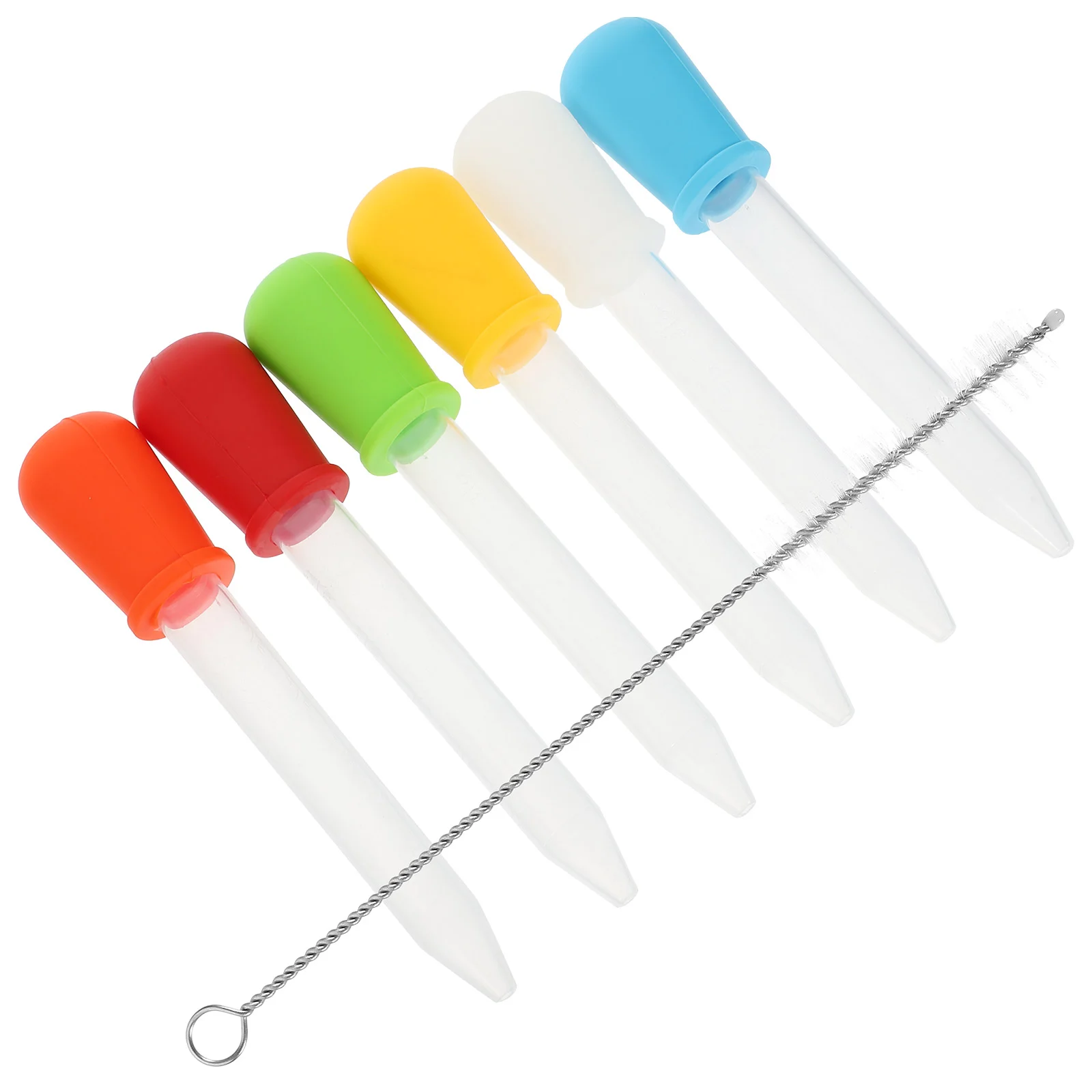 6 Pcs Dropper Transfer Eye Droppers Kids Medicine Silicone Cleaning Brush Liquid Pipettes Silica Gel Baby Dropping