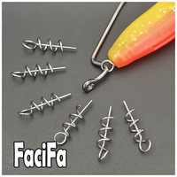 20 / 50 /100 pcs Stainless Steel Spring Lock Fishing Pin Screw Crank Hook Spring Twist Lock Connector For Soft Lure Bait Tackle