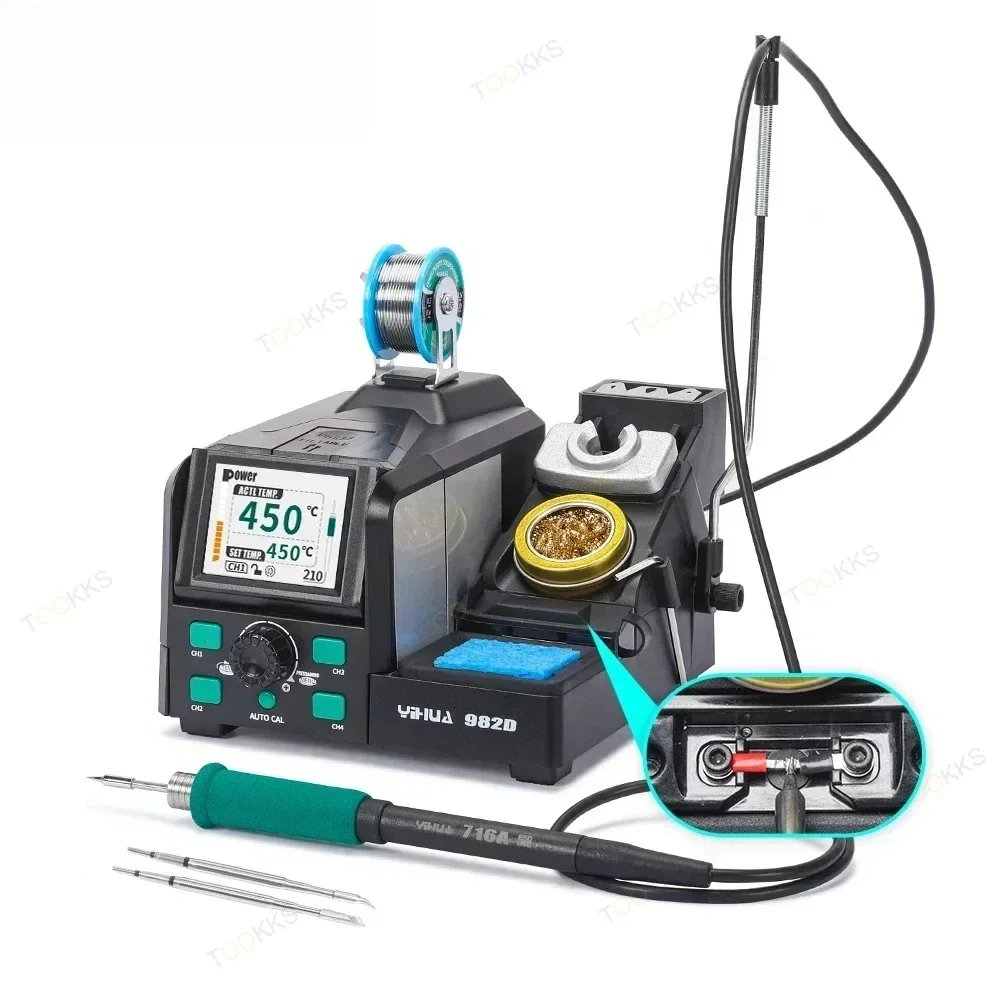 Yihua 982D C210/C245 Soldering Station With Auto Temperture Calibration 4 Preset Channels PCB Electronic Welding Rework Station