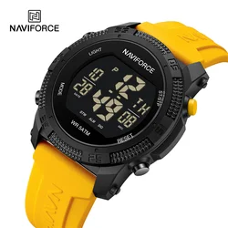 NAVIFORCE 브랜드 오리지널 남성 패션 시계, 방수 개성 손목시계, 럭셔리 실리콘 스트랩, 전자 시계 2024