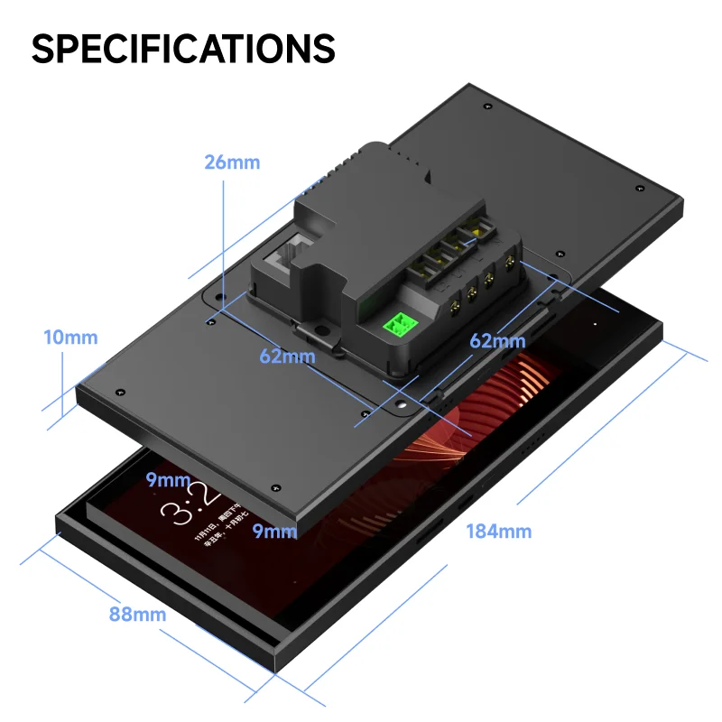 Interruptor de parede para casa inteligente Tuya com painel de cena Touchscreen inteligente Zigbee Display IPS operado por Android