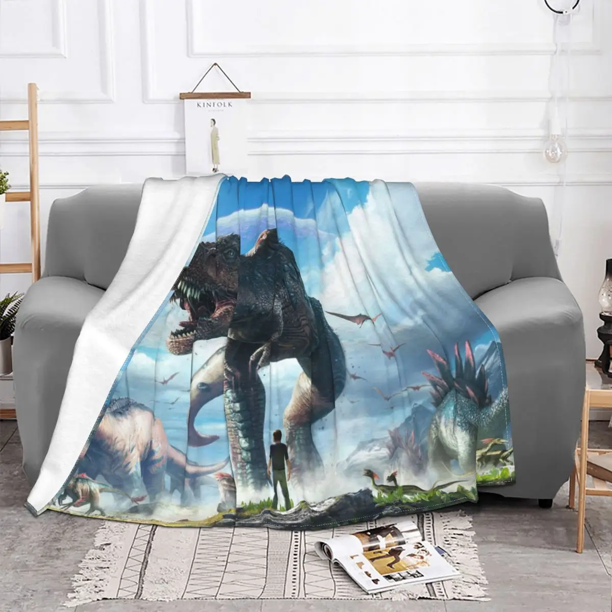 ARK Survival Evolved Dinosaur ARPG Games Blankets Coral Fleece Plush Decoration Bedroom Bedding Couch Bedspread