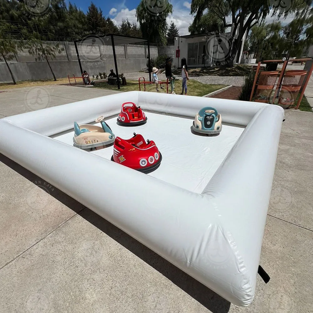 White Inflatable Go Karts Race Track Inflatable Bumper Car Arena with 360 Spin Degree Multi Color Electric Bumper Car