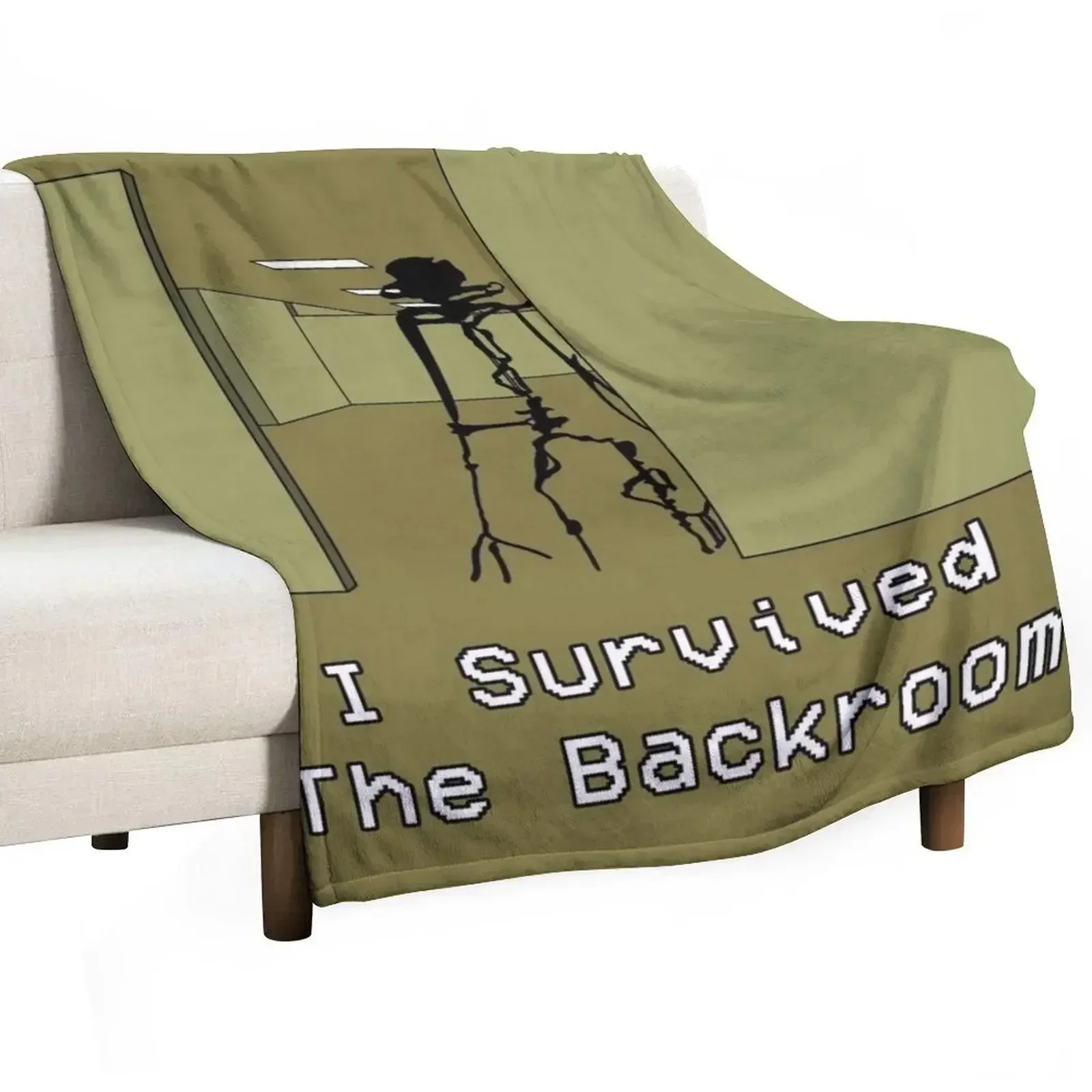 I Survived The Backrooms Throw Blanket Decorative Sofas Bed linens Sofa wednesday blankets and throws For Baby Blankets